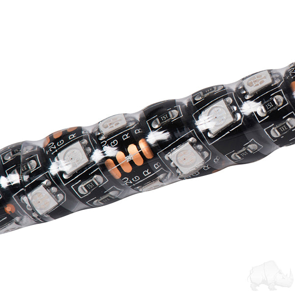 LED Whip Light Stick, 4' RGB Wrapped with remote Control Color