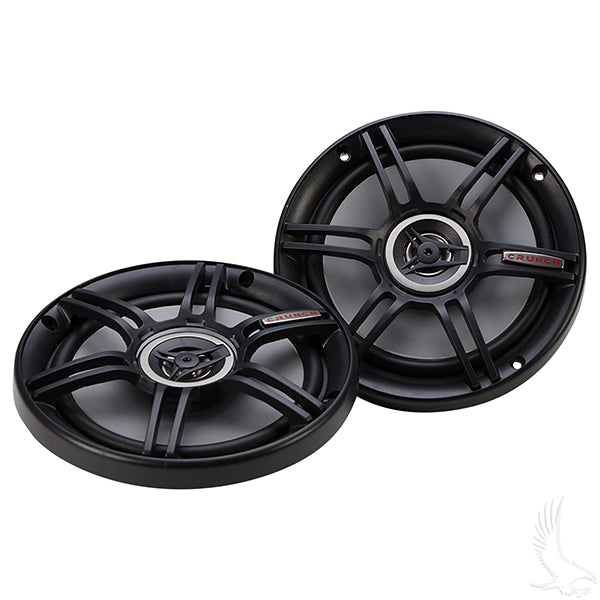 Crunch 6.5" 300W Max Coaxial Speakers, SET OF 2