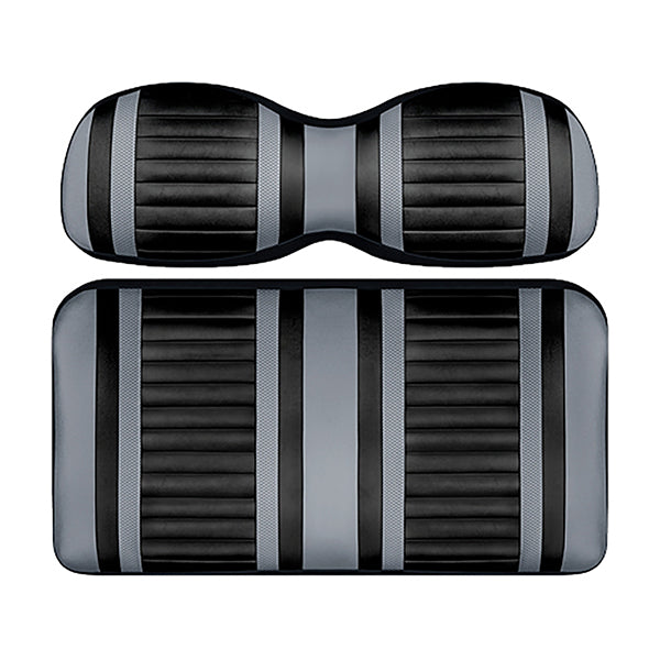 Juego de cojines delanteros DoubleTake Extreme, EZ-Go RXV 08+, negro/plata, PN# SEAT-DT1213-BSV
