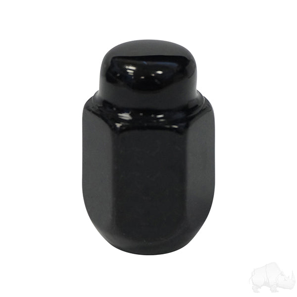 Tuerca de orejeta, negra brillante, extremo cerrado, estándar, 1/2"-20, diámetro exterior 3/4", PN# TIR-939