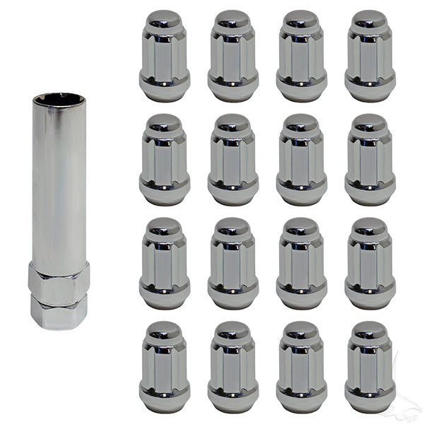 Juego de 16 tuercas para orejetas, llave hexagonal, cromada, sistema métrico de 12 mm a 1,25 N.º de pieza TIR-942S