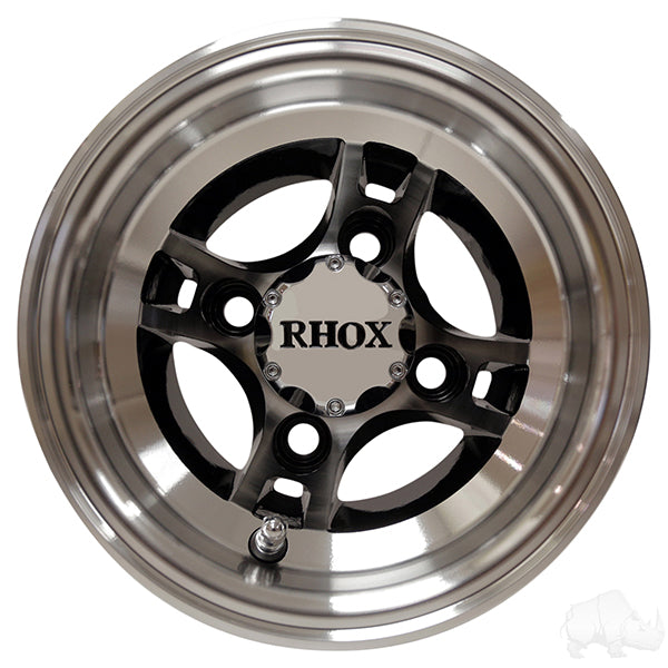 RHOX Brickyard, Machined w/Black w/ Center Cap, 8x7 ET-27