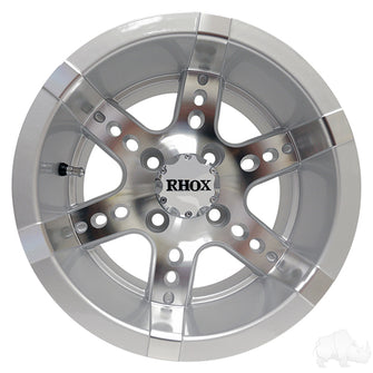 RHOX RX251, Machined w/ Silver W/ Center Cap, 12x7 ET-25