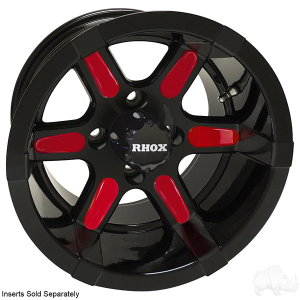 RHOX RX252, Black w/ Center Cap, 12x7 ET-25