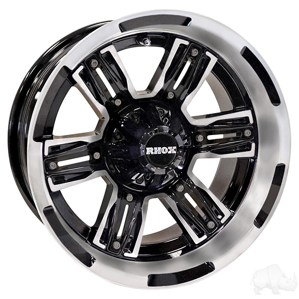RHOX RX285, negro brillante mecanizado, 14 x 7 ET-25 PN# TIR-RX285