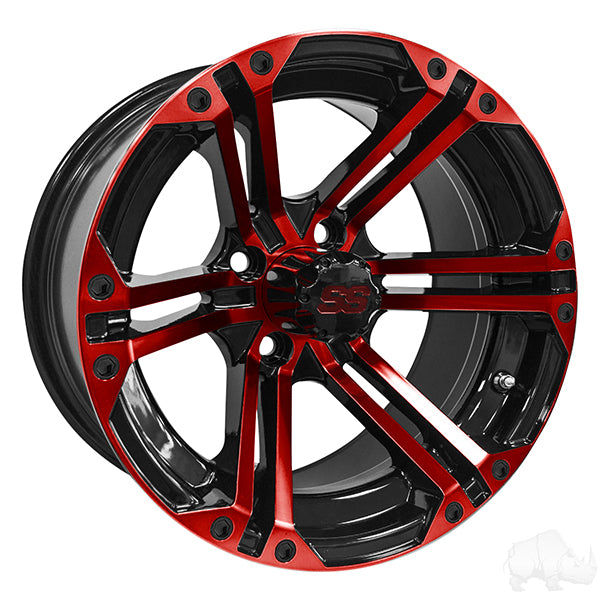 RHOX RX354 negro y rojo con tapa central, 14 x 7 ET-25 PN# TIR-RX354-BR
