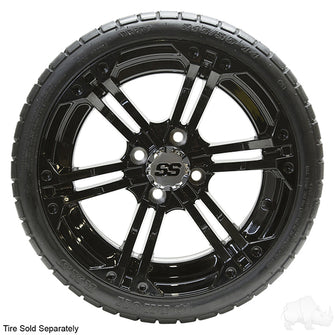 RHOX RX354 Gloss Black w/ Chrome Center Cap, 14x7 ET-25