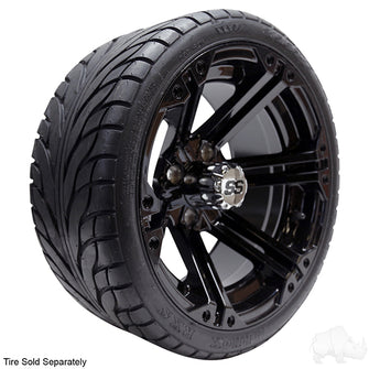 RHOX RX354 Gloss Black w/ Chrome Center Cap, 14x7 ET-25