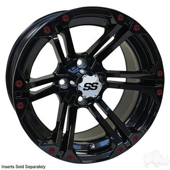 RHOX RX354 Gloss Black w/ Chrome Center Cap, 14x7 ET-25