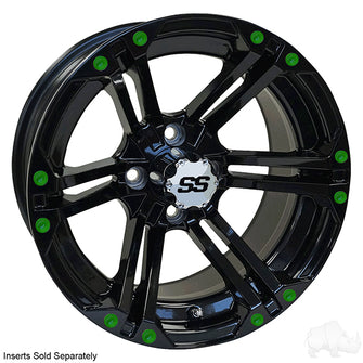 RHOX RX354 Gloss Black w/ Chrome Center Cap, 14x7 ET-25