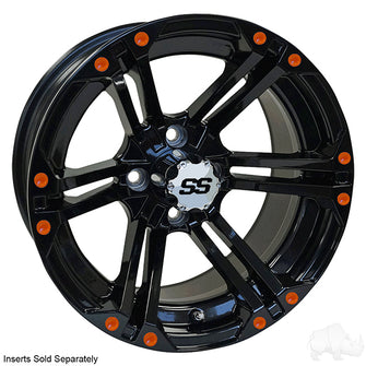 RHOX RX354 Gloss Black w/ Chrome Center Cap, 14x7 ET-25