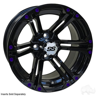 RHOX RX354 Gloss Black w/ Chrome Center Cap, 14x7 ET-25
