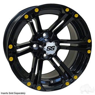 RHOX RX354 Gloss Black w/ Chrome Center Cap, 14x7 ET-25