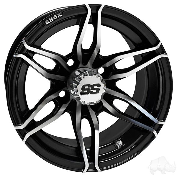 RHOX RX377, mecanizado en negro, 12 x 7 ET-25, n.º de pieza TIR-RX377