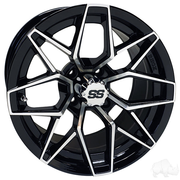 RHOX RX381, Machined Gloss Black, 14x7 ET-25