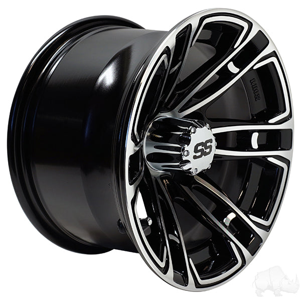 RHOX RX396, mecanizado en negro brillante, 12 x 7 ET-25, PN n.° TIR-RX396