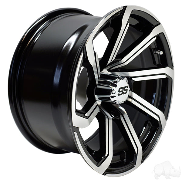 RHOX RX404, Machined Gloss Black, 14x7 ET-25