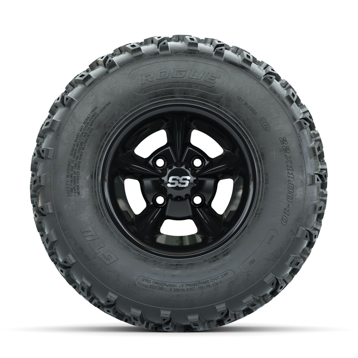 GTW Godfather Black 10 in Wheels with 22x11.00-10 Rogue All Terrain Tires  Full Set