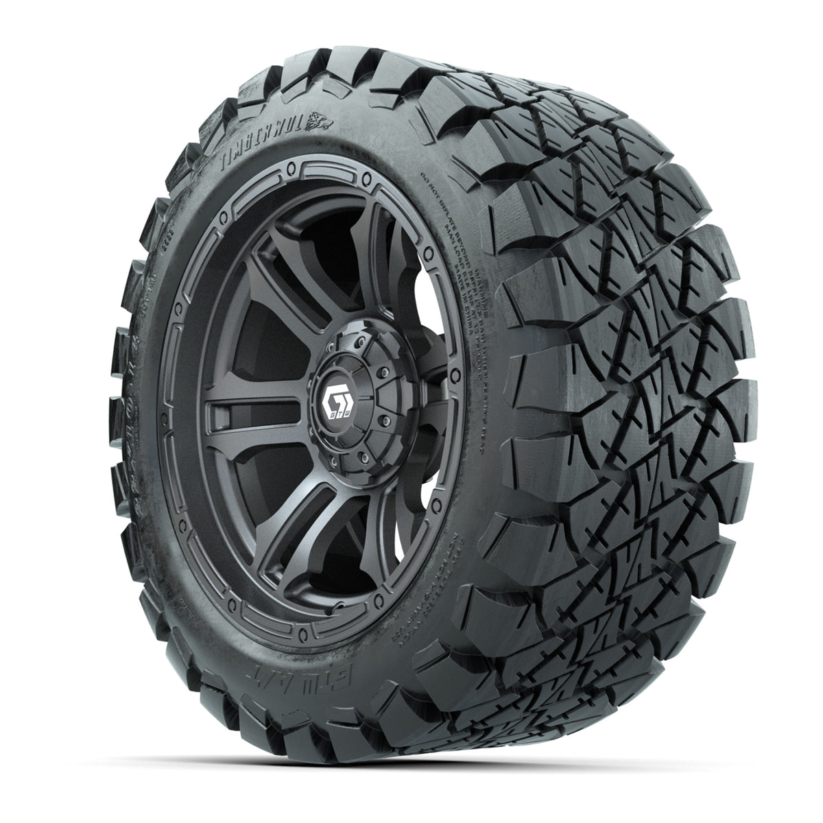 GTW Shogun Gunmetal 14 in Wheels with 22x10-14 Timberwolf All-Terrain Tires  Full Set