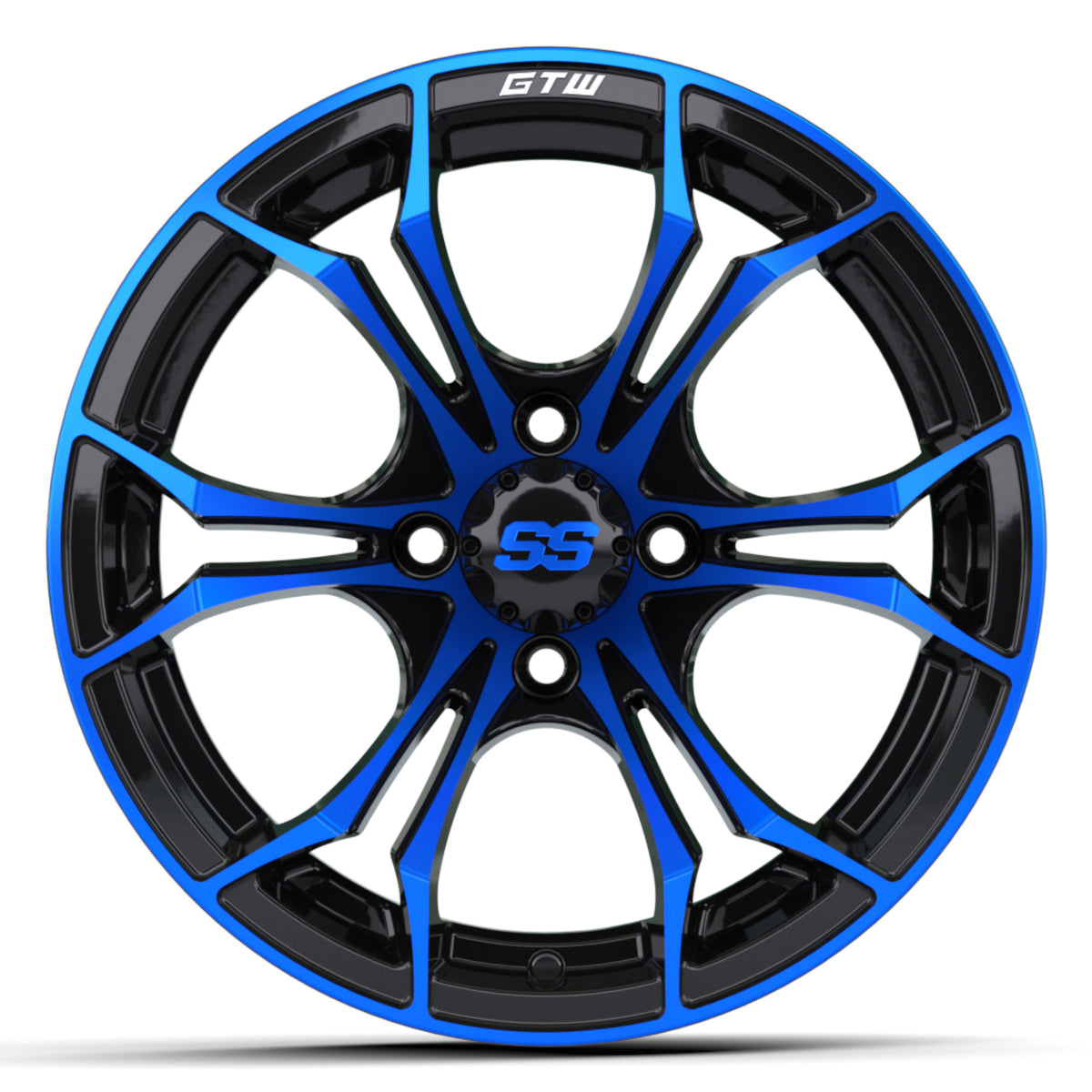 14" GTW Spyder Black with Blue Accents Wheel