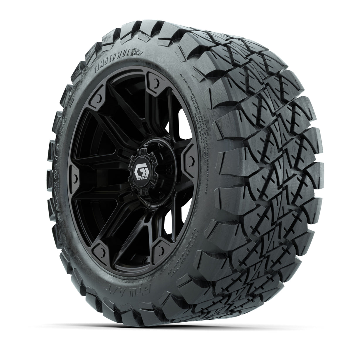 GTW Graffiti Gloss Black 14 in Wheels with 22x10-14 Timberwolf All-Terrain Tires  Full Set