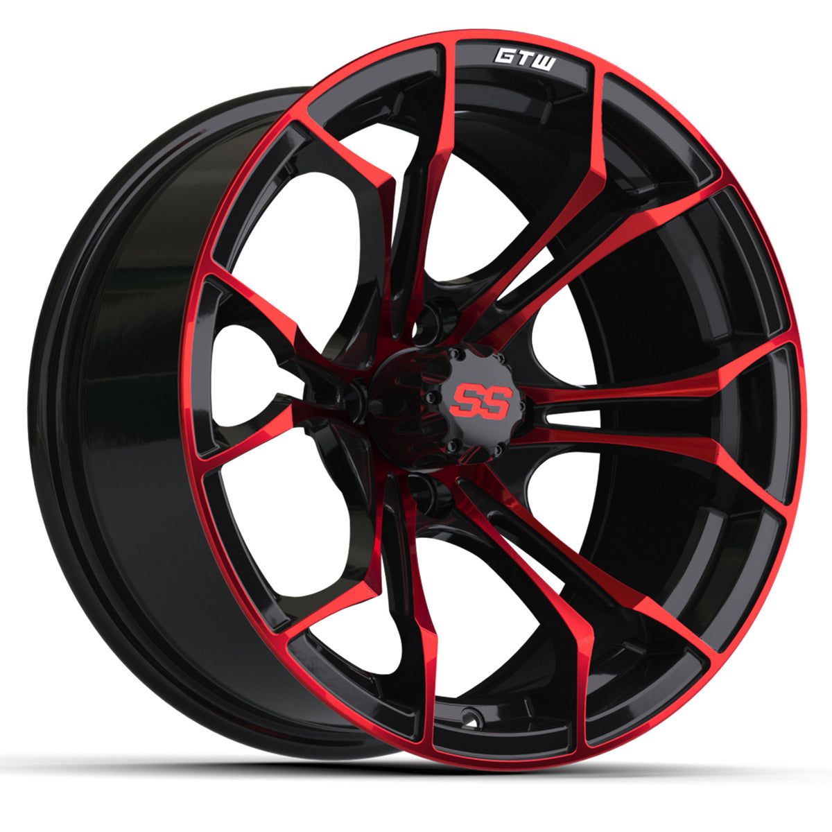 15" GTW Spyder Black with Red Accents Wheel