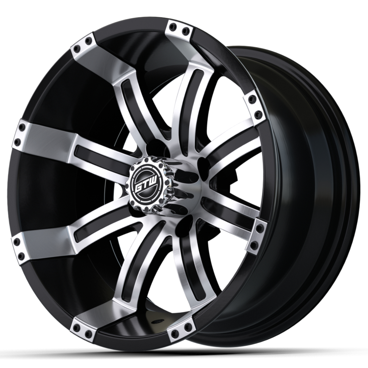 12" GTW Tempest Black with Machined Accents Wheel