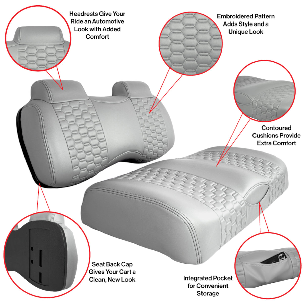 MadJax Colorado Seats for EZGO TXT/RXV/S4/L4 & MadJax XSeries Storm  Light Beige