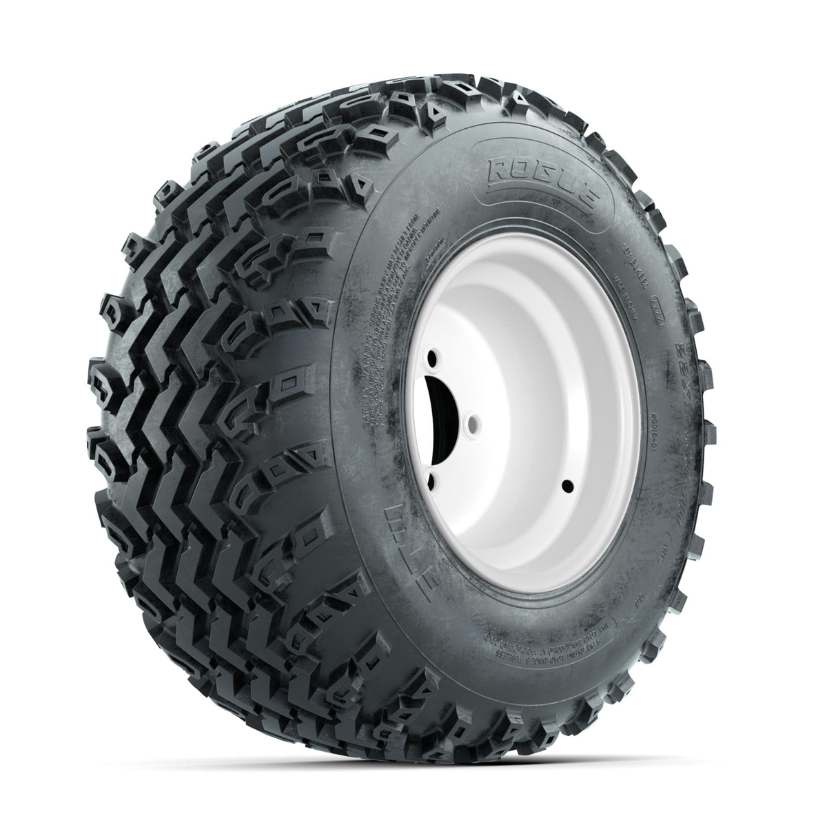 GTW Steel White 10 in Wheels with 22x11.00-10 Rogue All Terrain Tires  Full Set