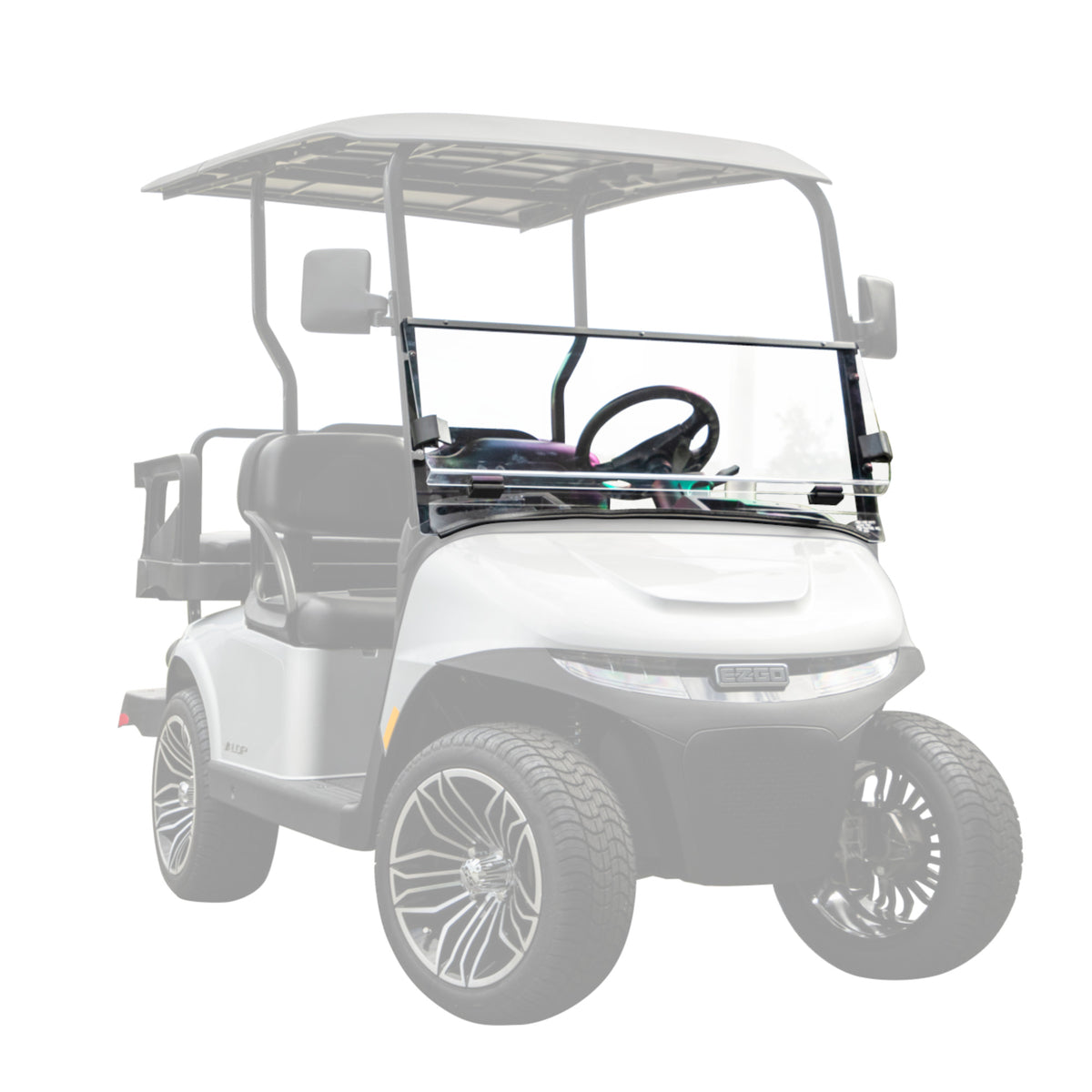 RedDot EZGO RXV Clear Folding Polycarbonate DOT Windshield with Rubber Trim (Years 2024-Up)