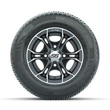 GTW Spyder Machined/Matte Grey 10 in Wheels with 205/50-10 Fusion SR Steel Belted Radial Tires  Full Set