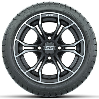 Set of (4) 12 in GTW Spyder Wheels with 215/35-12 GTW Mamba Street Tires