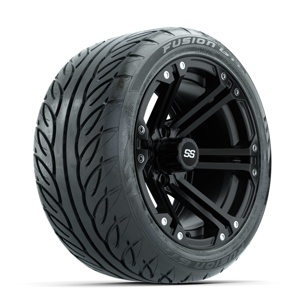 GTW Specter Matte Black 14 in Wheels with 225/40-R14 Fusion GTR Street Tires  Full Set