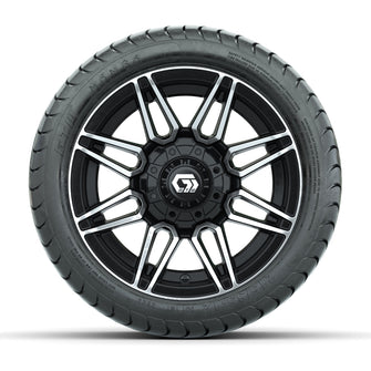 GTW Stealth Black/Machined 12 in Wheels with 215/35-12 Mamba Street Tires  Full Set