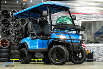 2024 Epic E40L Toyota Blue - Carro de golf elevado para 4 pasajeros
