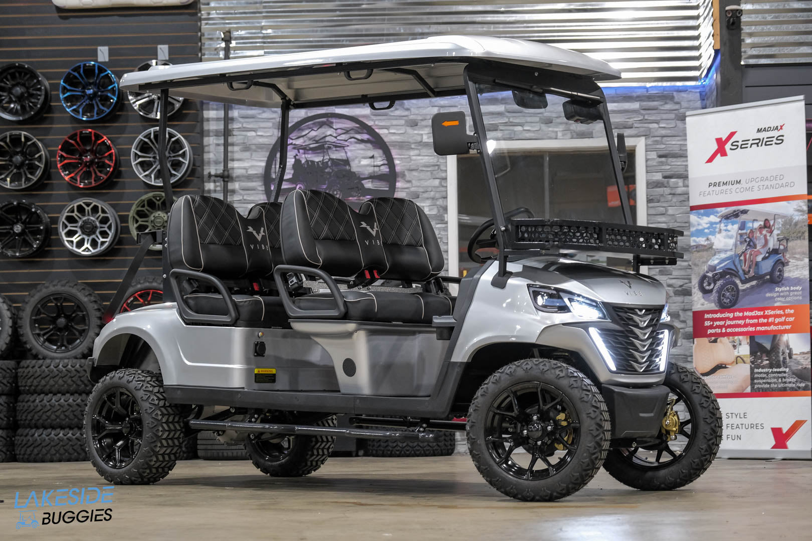 2025 VIBE EV  - EV4F  Blade Silver 4 Forward Passenger Street Legal Golf Cart -  Vibe EV at LakesideBuggies.com