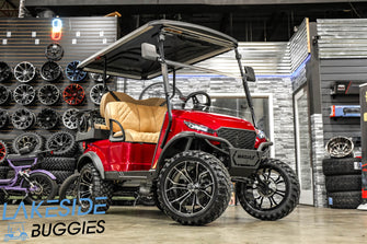 2023 MadJax X Series  Cherry Red Metallic 4 Passenger Lifted Golf Cart