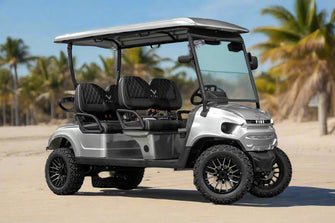 2025 VIBE EV - FLEX 4F  Blade Silver 4 Forward Passenger Street Legal Golf Cart -  Vibe EV at LakesideBuggies.com