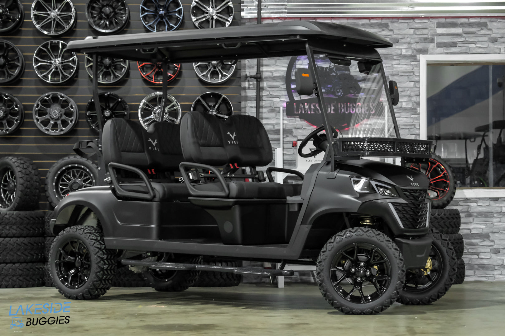 2025 VIBE EV  - EV4  Matte Black Limited Edition 4 Forward Passenger Street Legal Golf Cart -  Vibe EV at LakesideBuggies.com