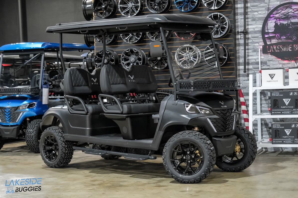 2025 VIBE EV - EV4F  Matte Black 4 Forward Passenger Street Legal Golf Cart -  Vibe EV at LakesideBuggies.com