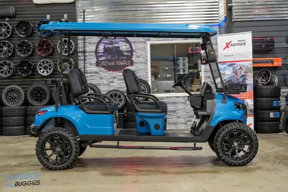 2025 VIBE EV - EV4F  Ocean Breeze Blue 4 Forward Passenger Street Legal Golf Cart -  Vibe EV at LakesideBuggies.com