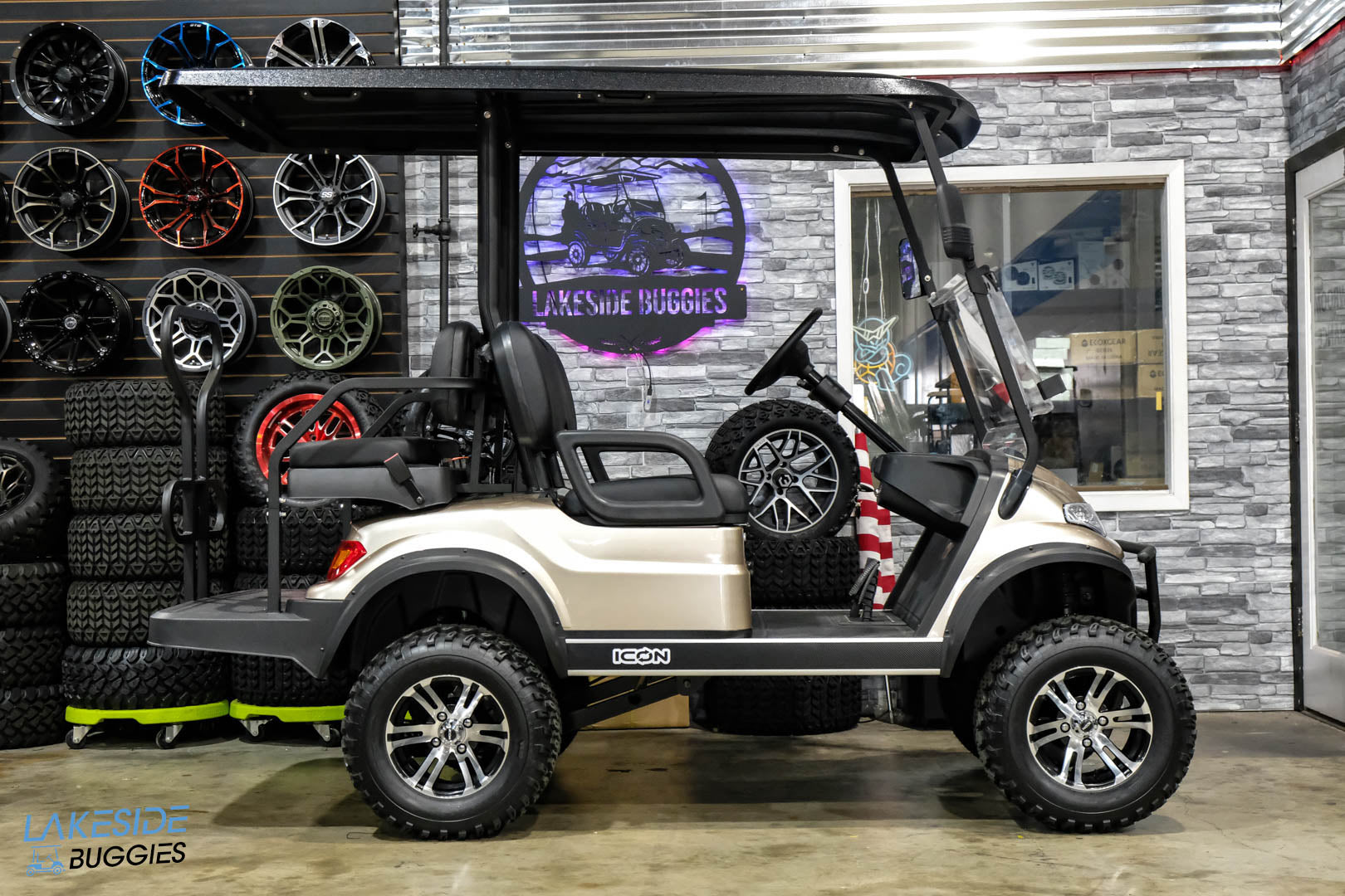 2024 Icon EV ECO L Tan  Lead Acid 4 Passenger PN# LT-A0157748 -  Icon EV at LakesideBuggies.com