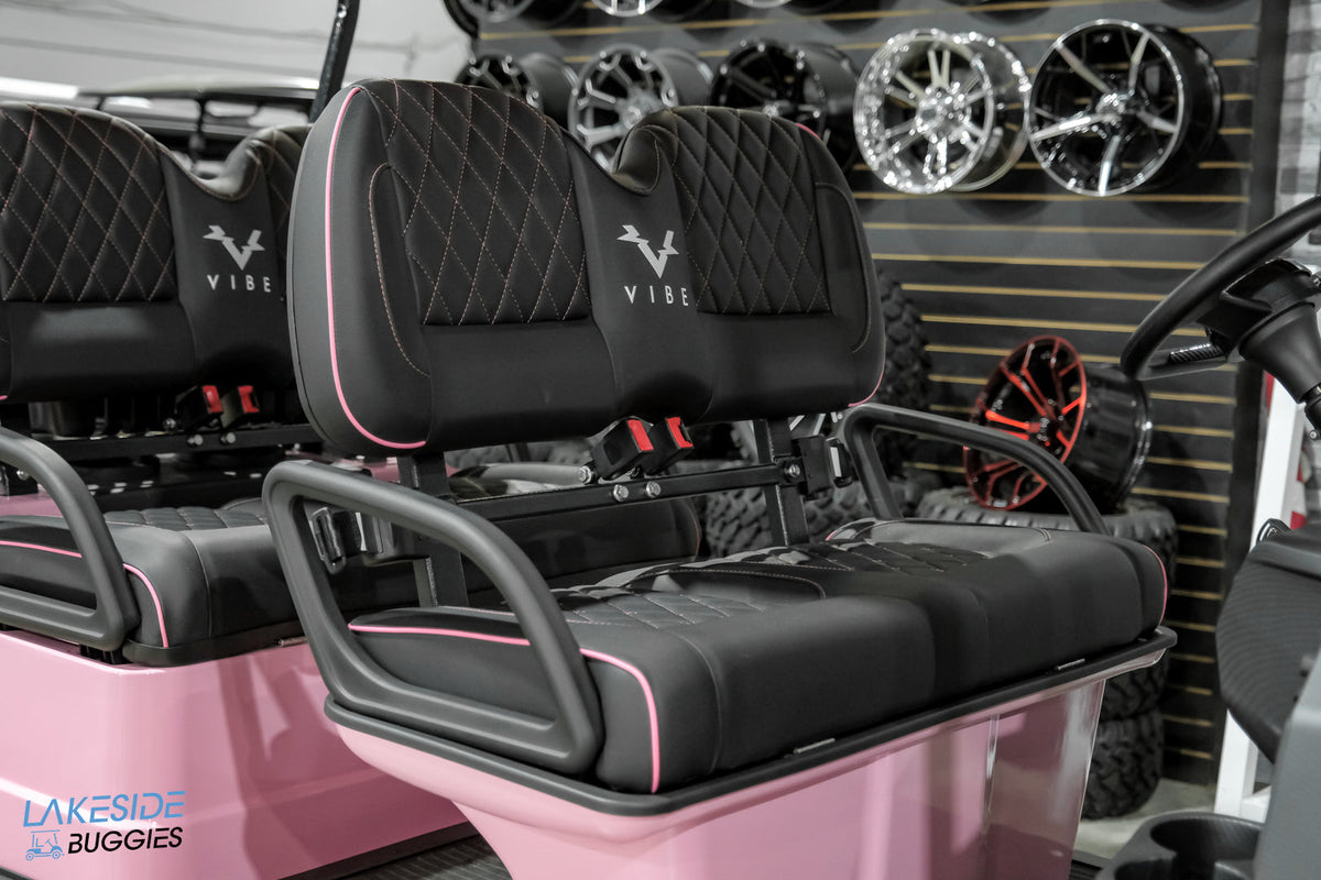 2025 VIBE EV - EV4F  Awareness Pink 4 Forward Passenger Street Legal Golf Cart -  Vibe EV at LakesideBuggies.com