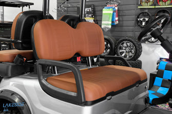 ICON i40L 2024 - Plata metálica personalizada con asientos marrones - Carro de golf elevado para 4 pasajeros 