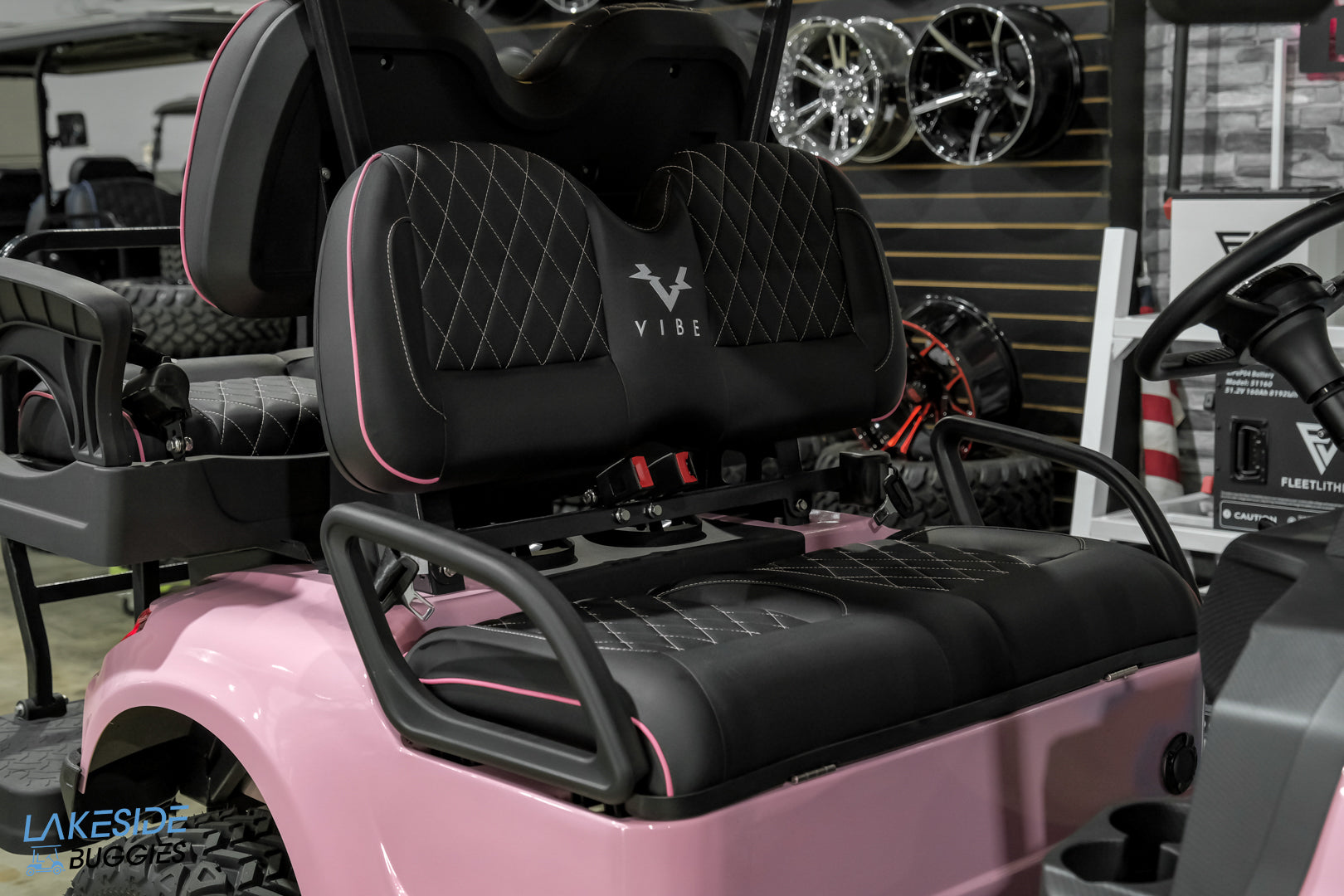 2025 VIBE EV - EV4  Awareness Pink 4 Passenger Street Legal Golf Cart -  Vibe EV at LakesideBuggies.com