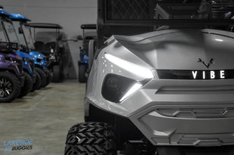 2025 VIBE EV - FLEX 4F  Blade Silver 4 Forward Passenger Street Legal Golf Cart -  Vibe EV at LakesideBuggies.com