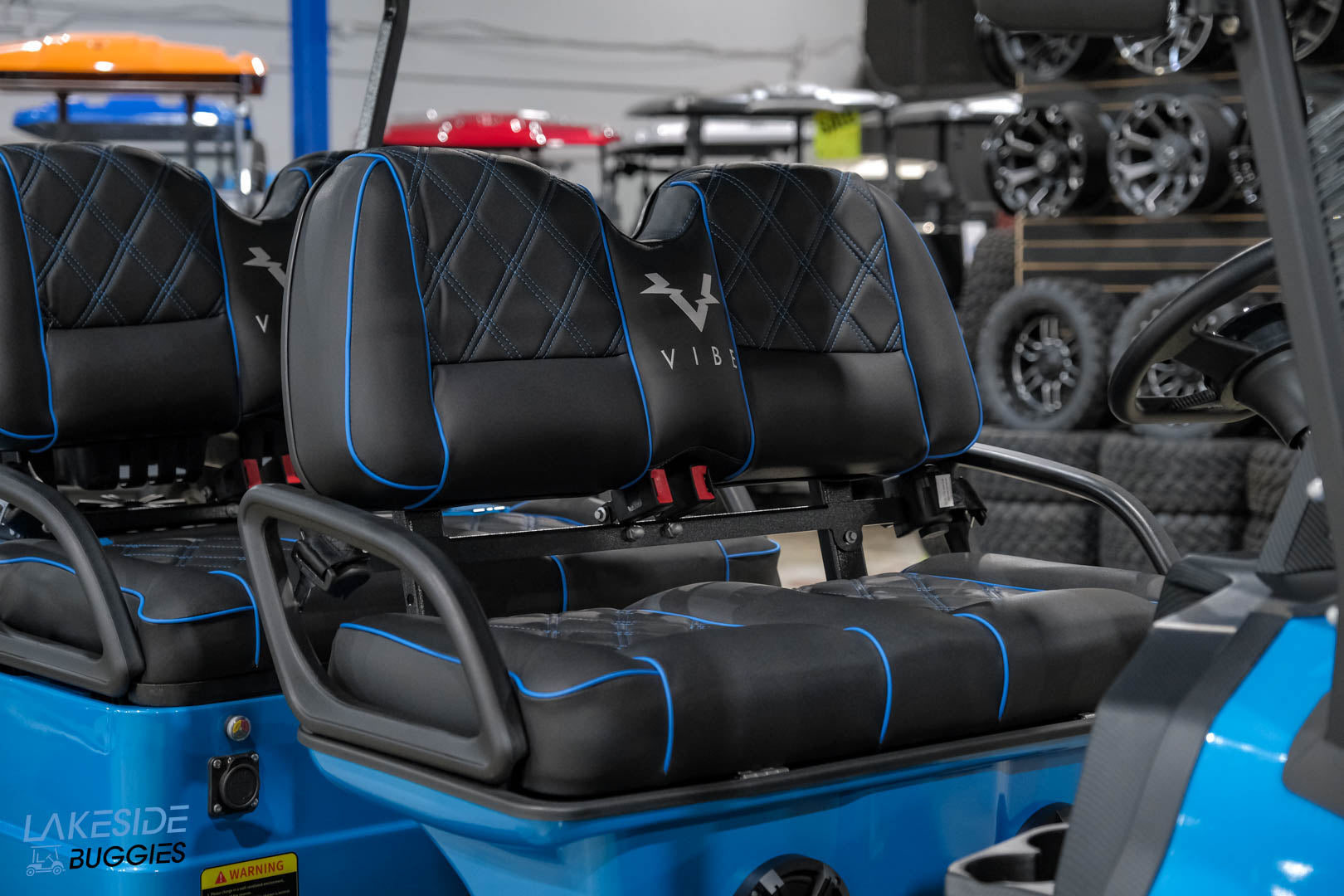 2025 VIBE EV - EV4F  Ocean Breeze Blue 4 Forward Passenger Street Legal Golf Cart -  Vibe EV at LakesideBuggies.com