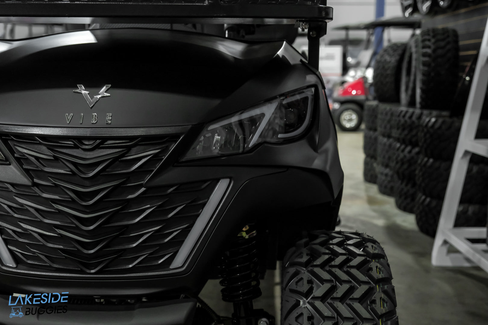 2025 VIBE EV  - EV4  Matte Black Limited Edition 4 Forward Passenger Street Legal Golf Cart -  Vibe EV at LakesideBuggies.com
