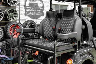 2024 Epic E60L en negro brillante: carrito de golf elevado para 6 pasajeros 