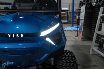 2025 VIBE EV - FLEX 4F Laguna Blue Carrito de golf legal para calle con 4 pasajeros delanteros